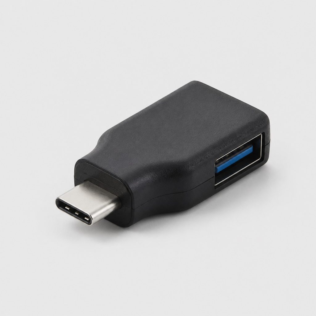 Adaptateur portable pour pompe gonflable sur fond clair