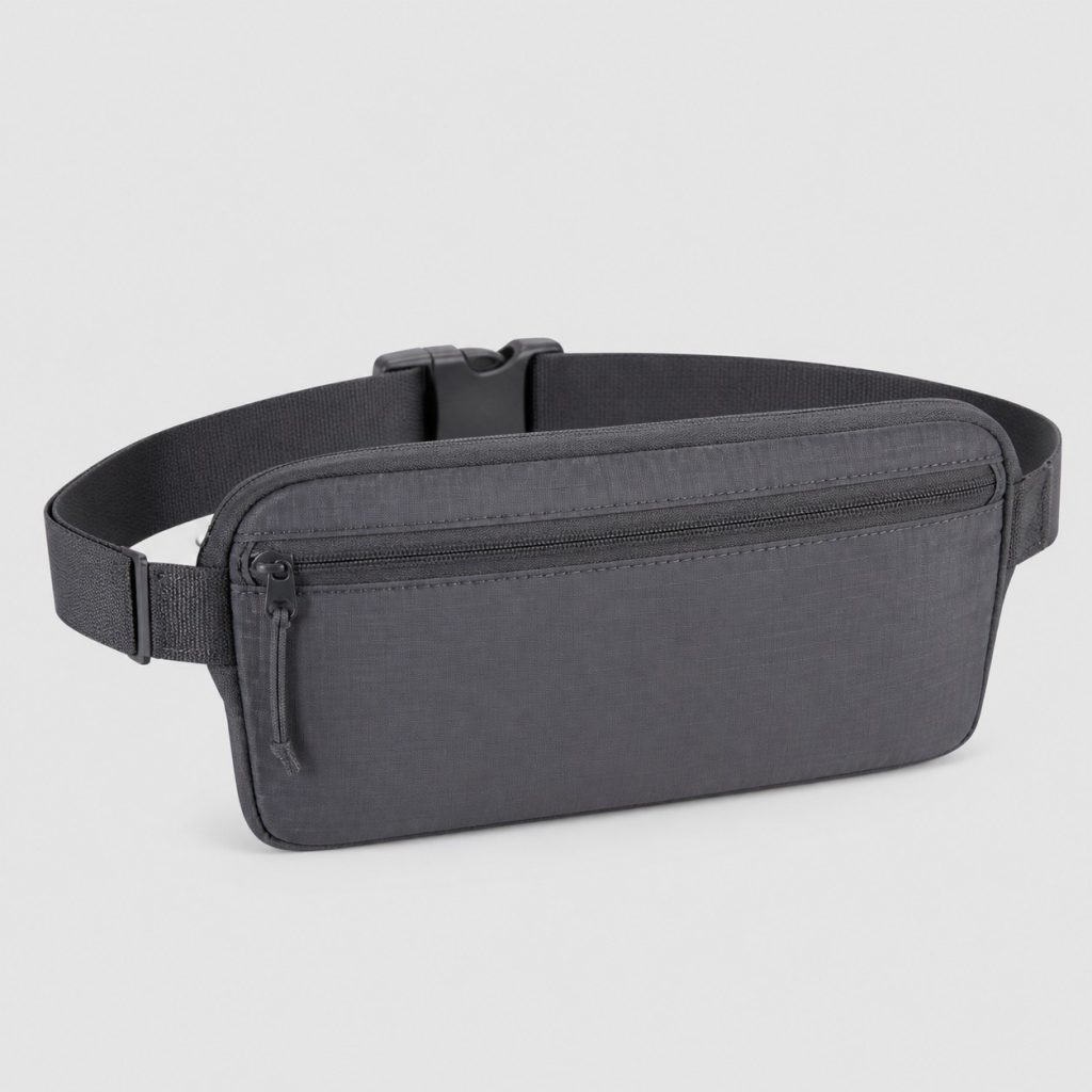 Pochette de ceinture de voyage extra-plate sur fond clair