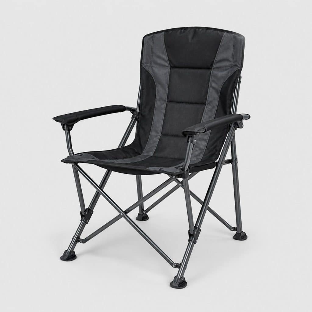 Fauteuil de camping renforcé à accoudoirs sur fond clair