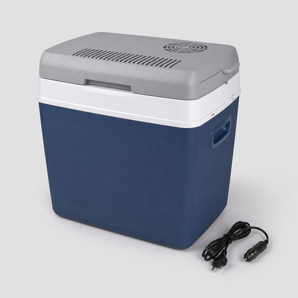 Glacière électrique portable de 25 litres sur fond clair