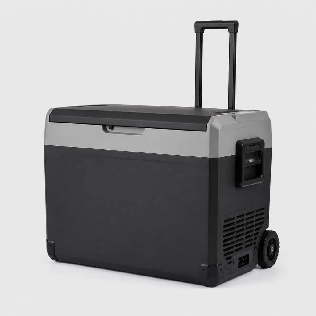 Grande glacière électrique à compresseur de 50 litres sur roulettes